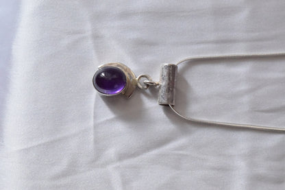 Amethyst Silver Pendant