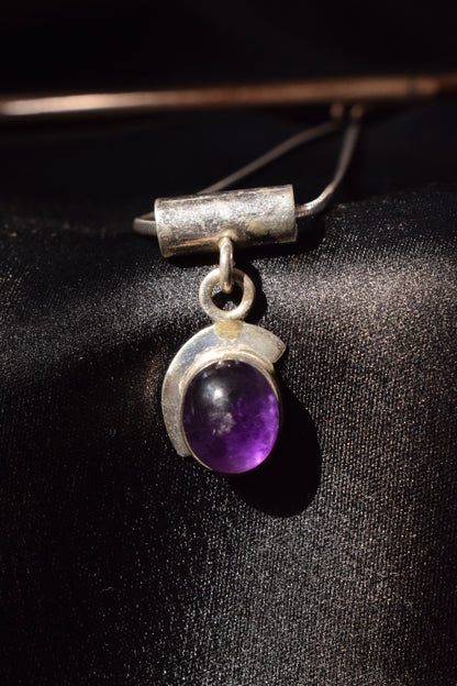 Amethyst Silver Pendant