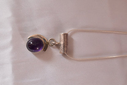 Amethyst Silver Pendant