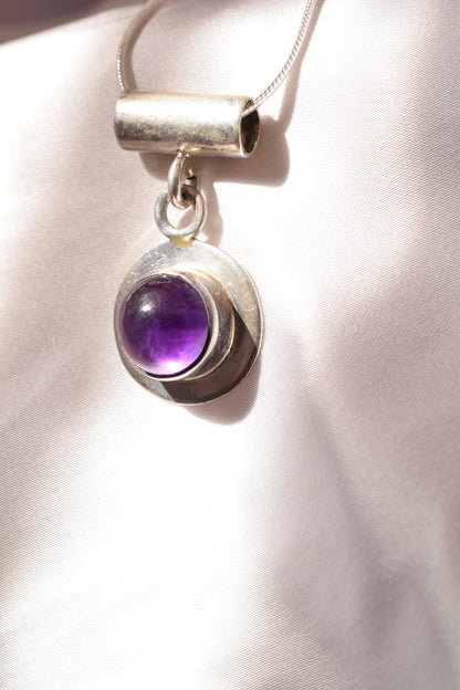 Amethyst Silver Pendant