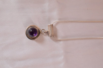 Amethyst Silver Pendant